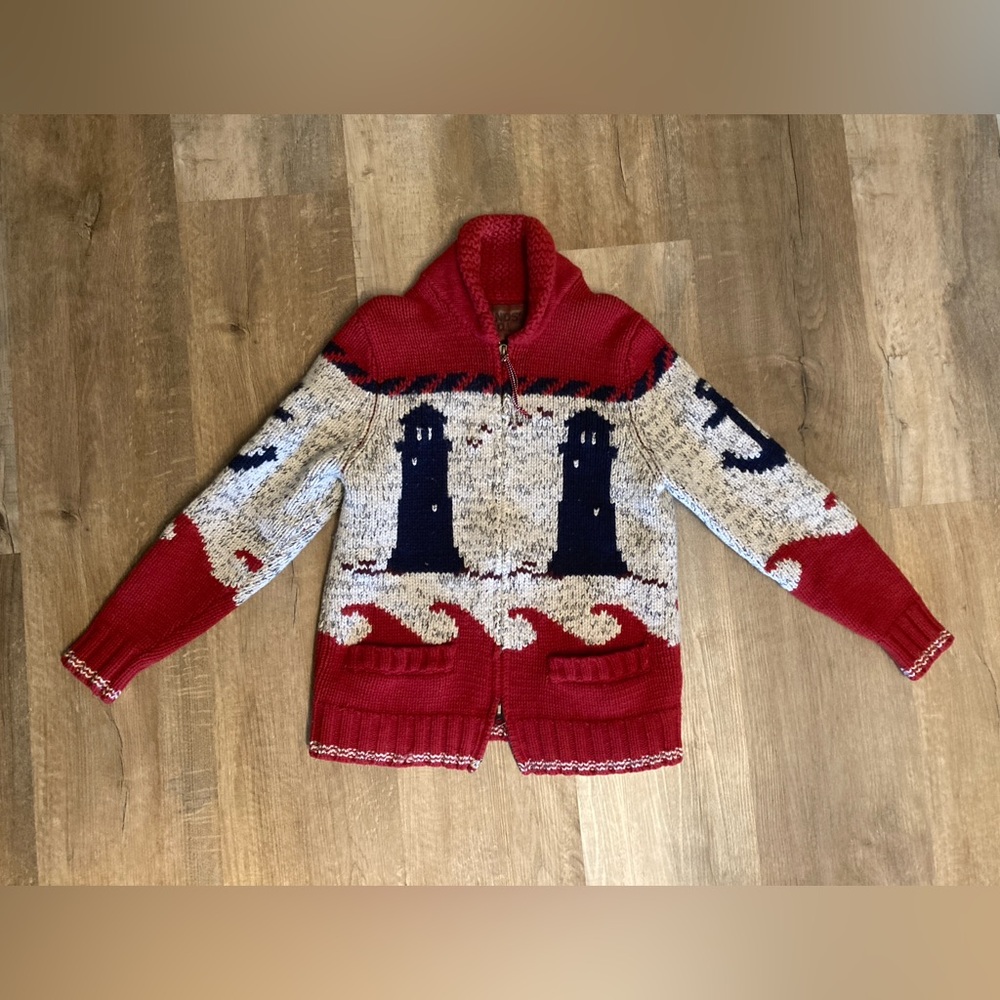 100% Lambswool Lighthouse/Great Lakes Sweater Jacket